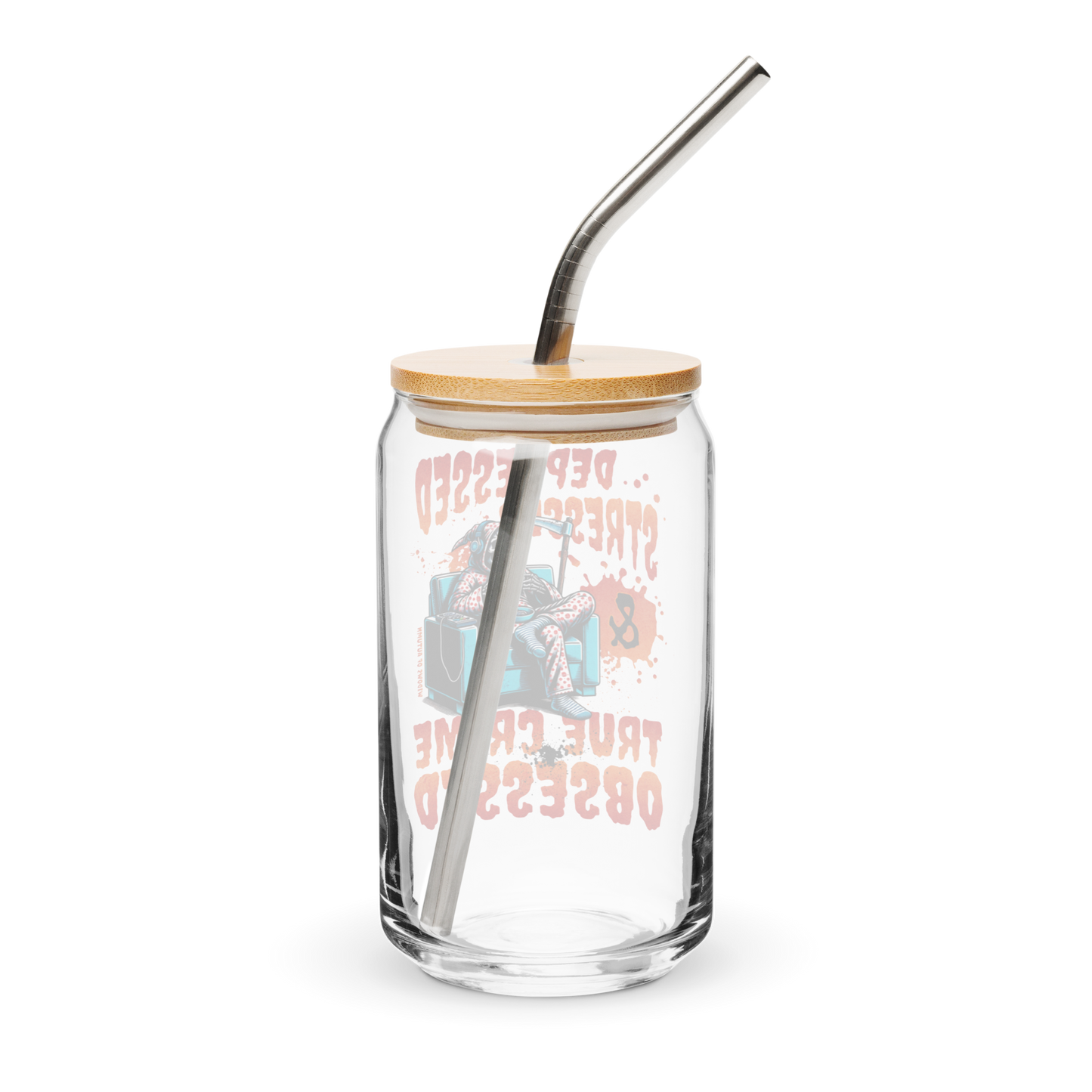 Depressed, Stressed, & True Crime Obsessed Glass Tumbler