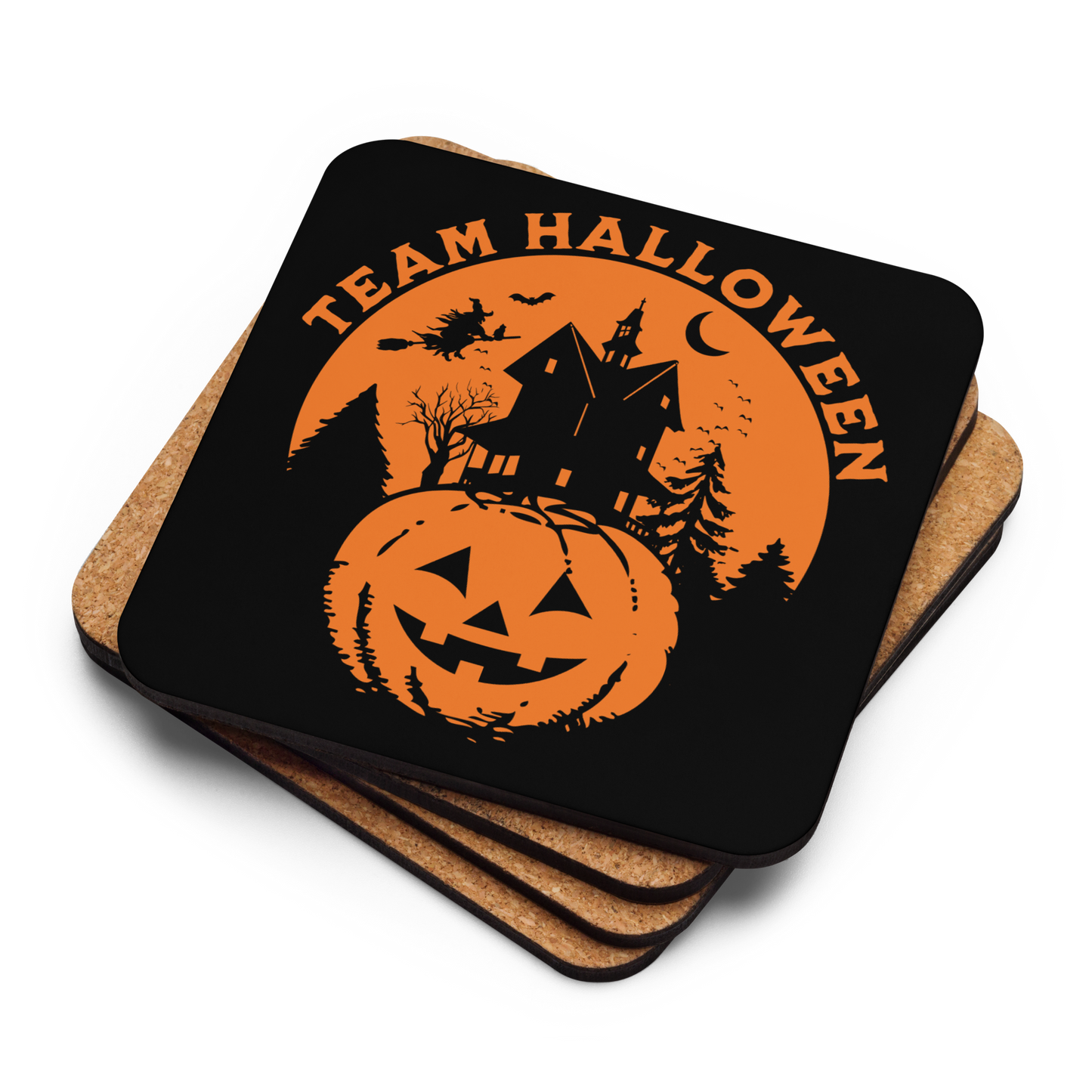 Team Halloween Cork-Back Coaster