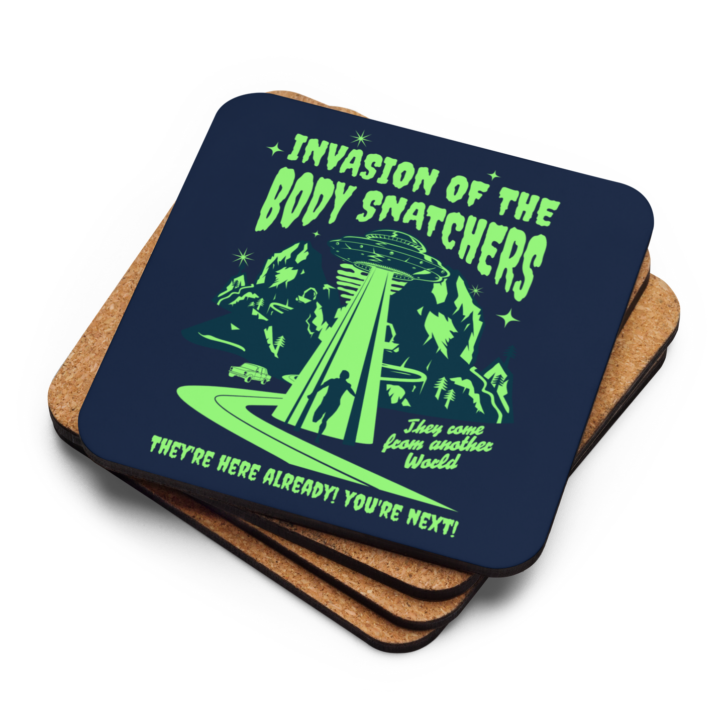 Body Snatchers Cork-Back Coaster