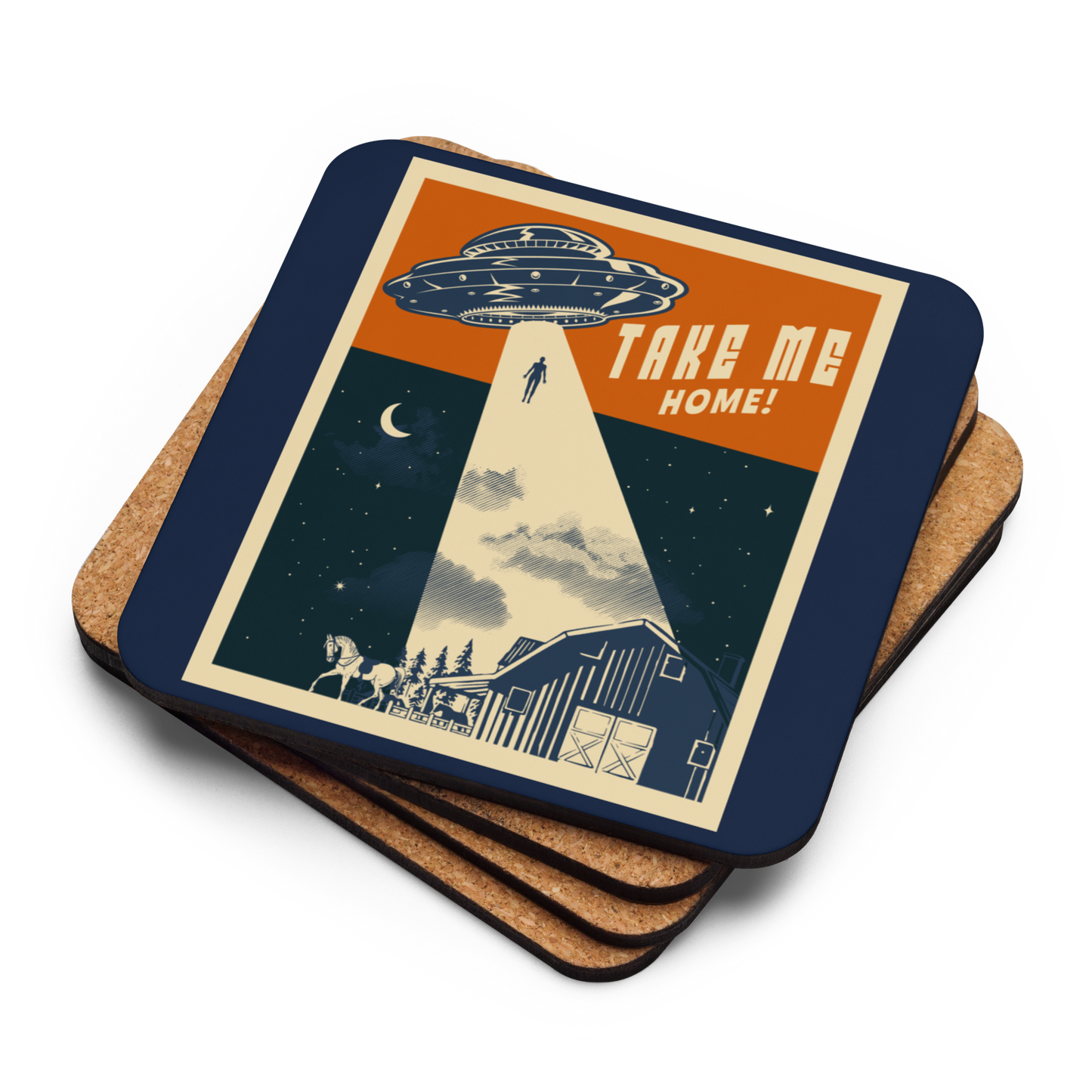 Take Me Home Cork-Back Coaster