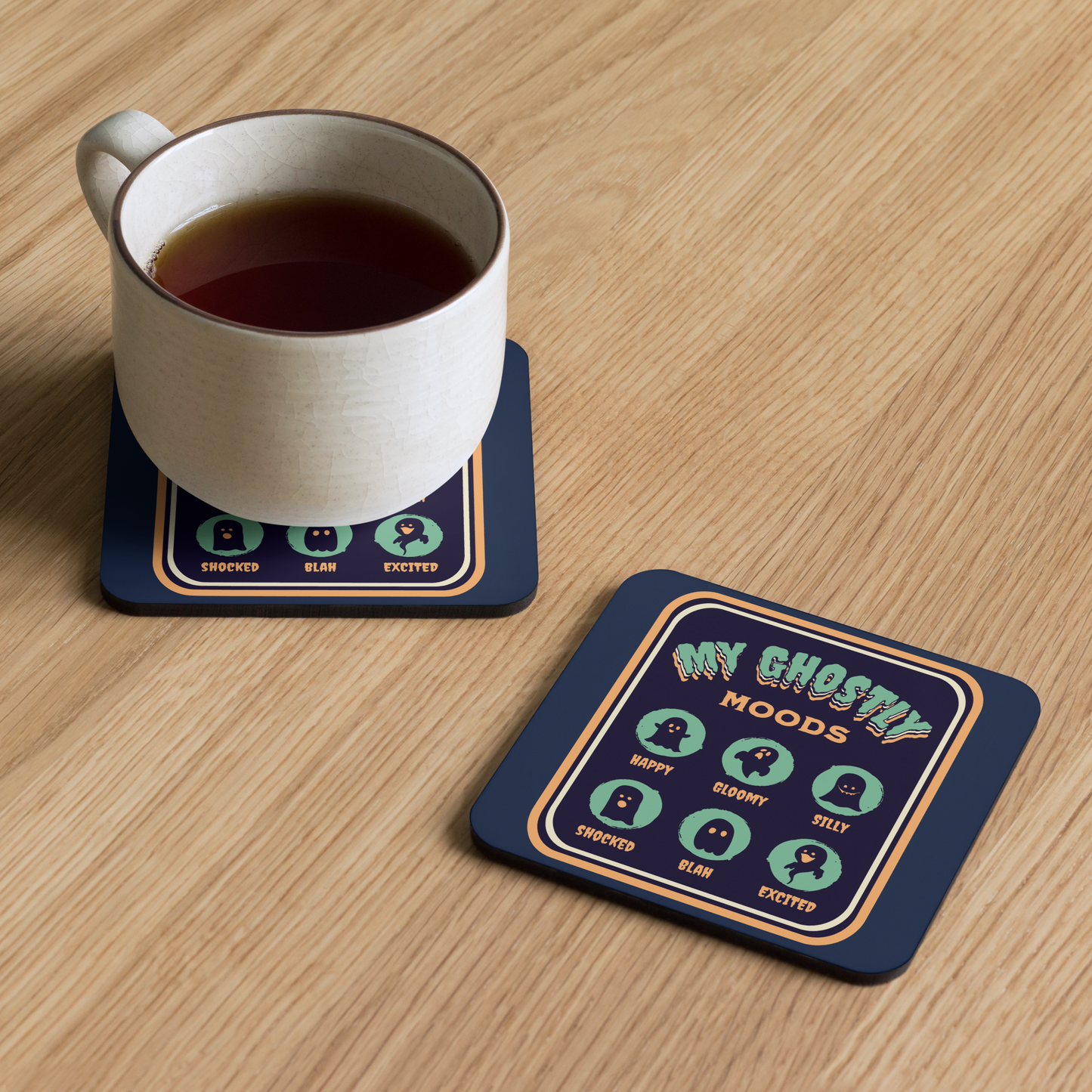 Ghostly Moods Cork-Back Coaster