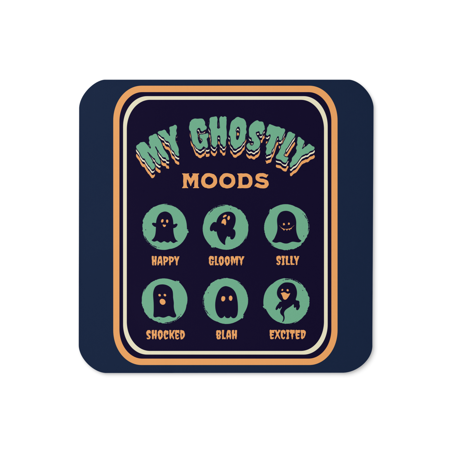 Ghostly Moods Cork-Back Coaster