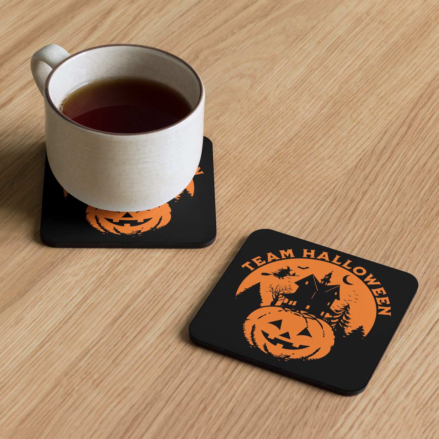 Team Halloween Cork-Back Coaster