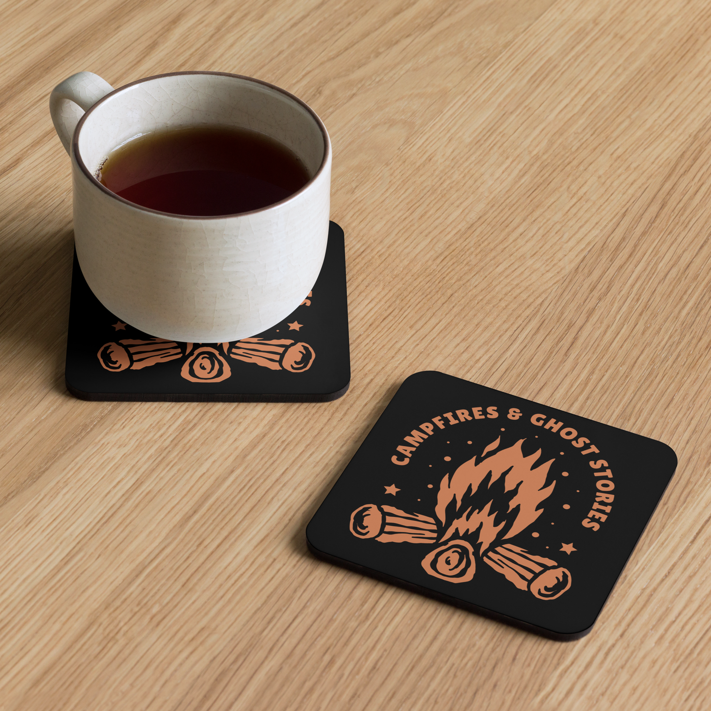 Campfires & Ghost Stories Cork-Back Coaster
