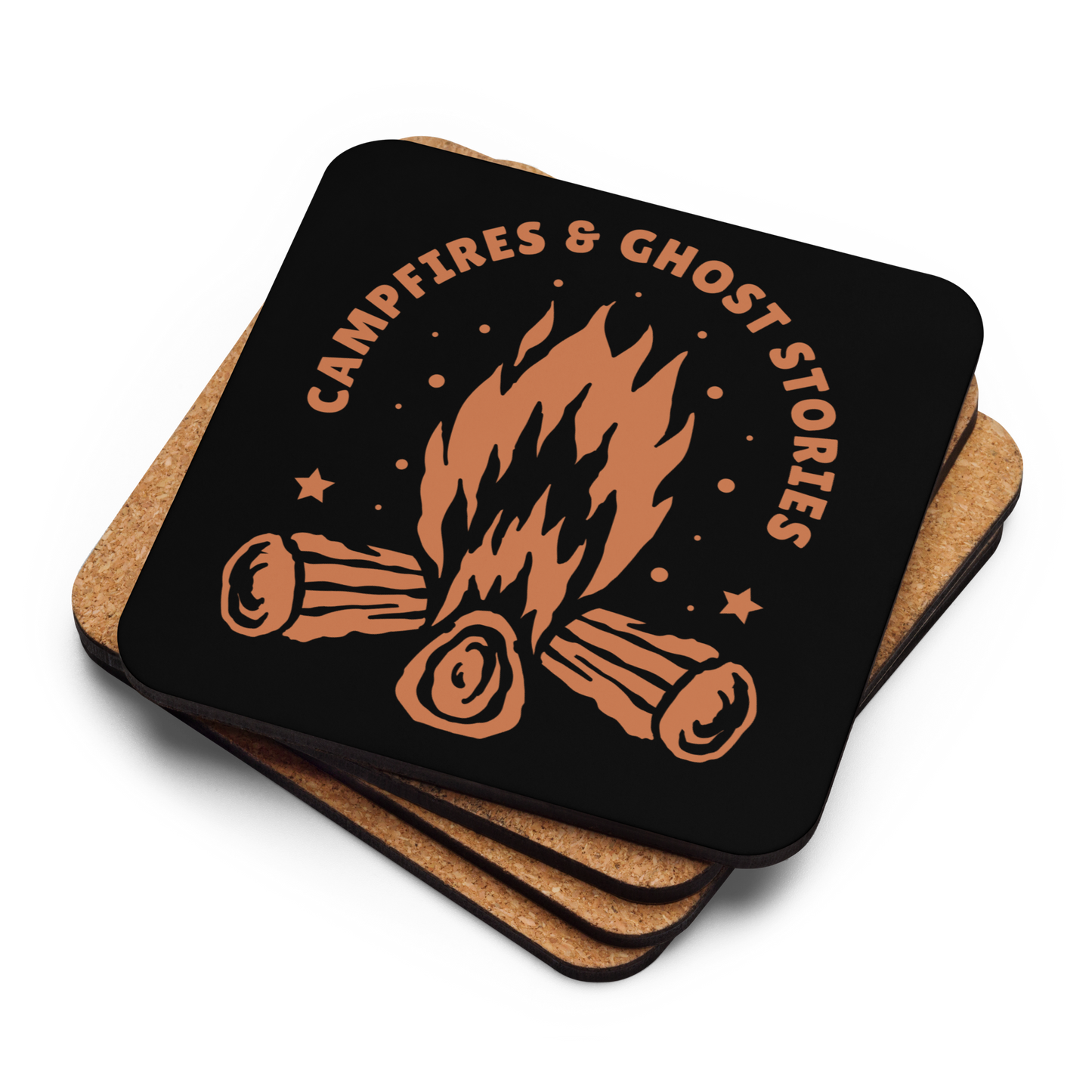 Campfires & Ghost Stories Cork-Back Coaster