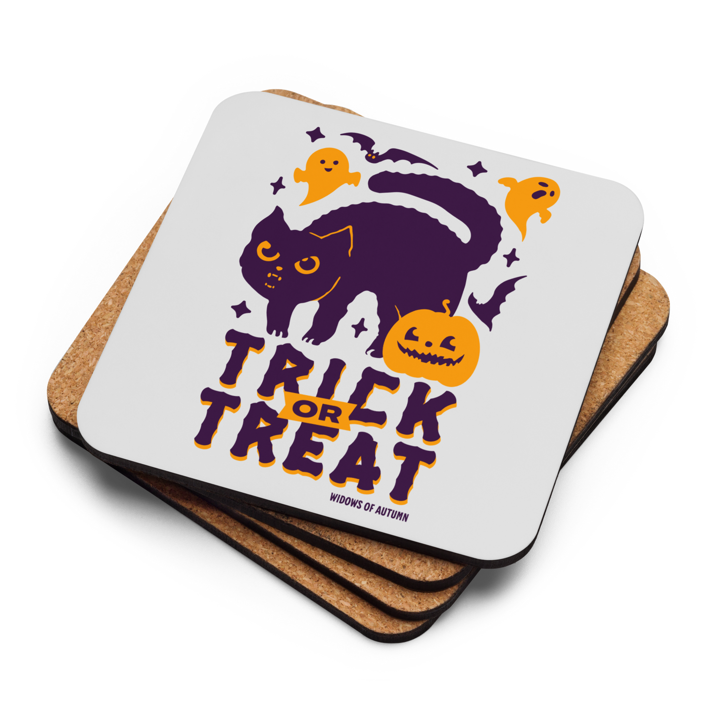 Trick Or Treat Cork-Back Coaster