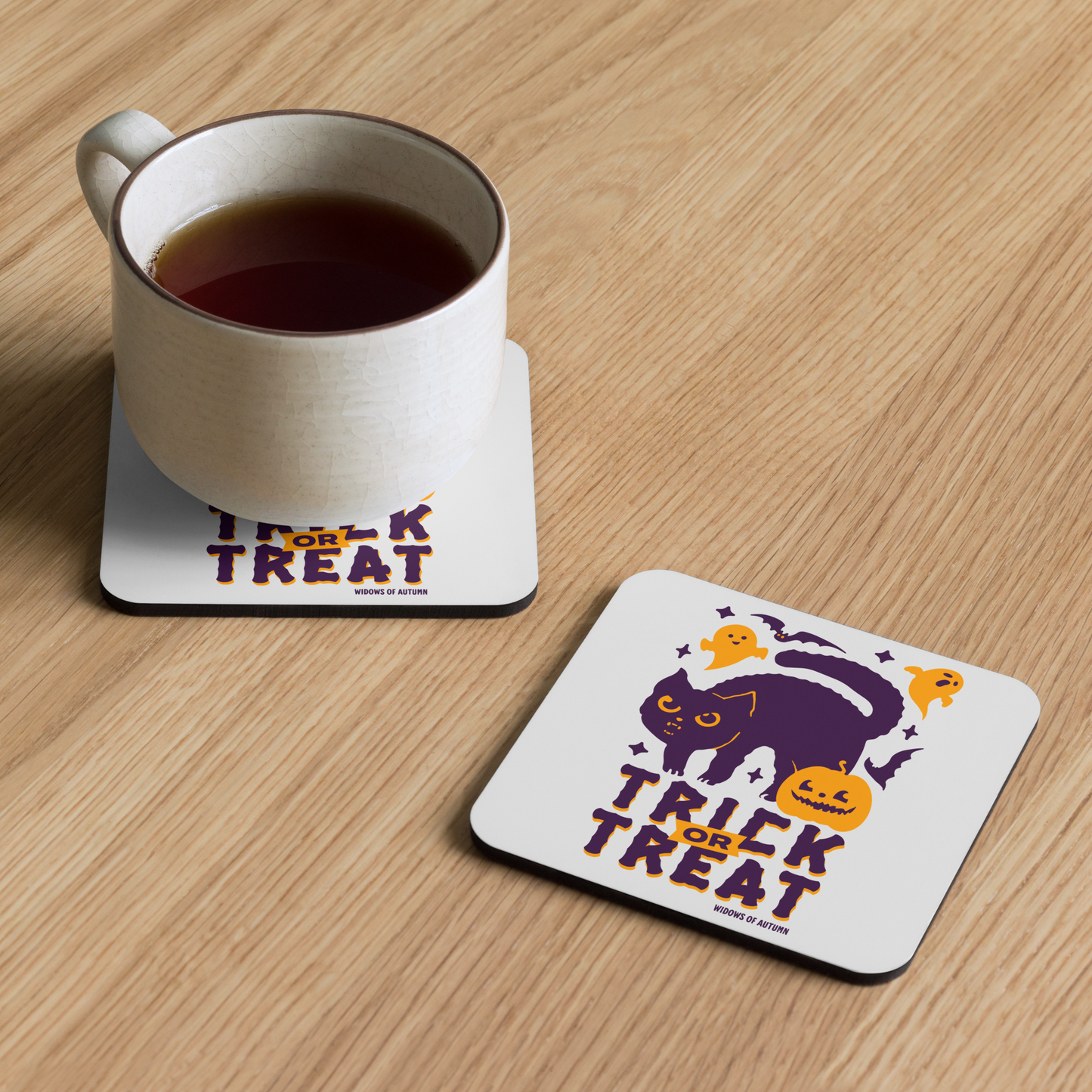Trick Or Treat Cork-Back Coaster