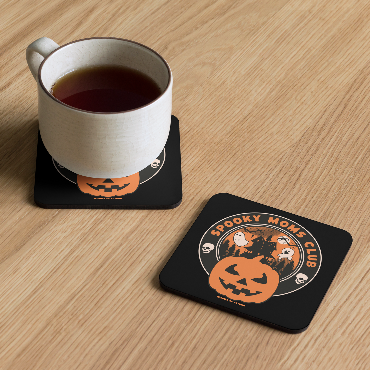 Spooky Moms Club Cork-Back Coaster