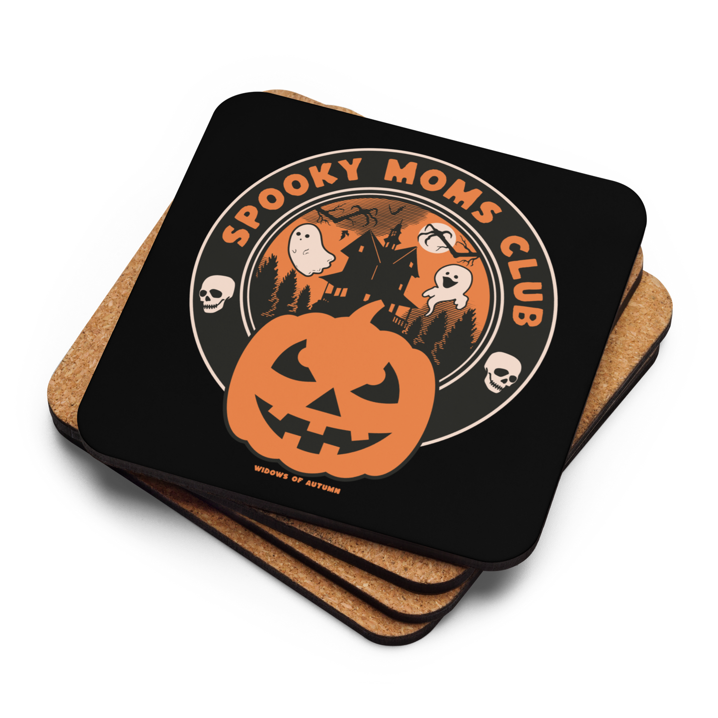 Spooky Moms Club Cork-Back Coaster