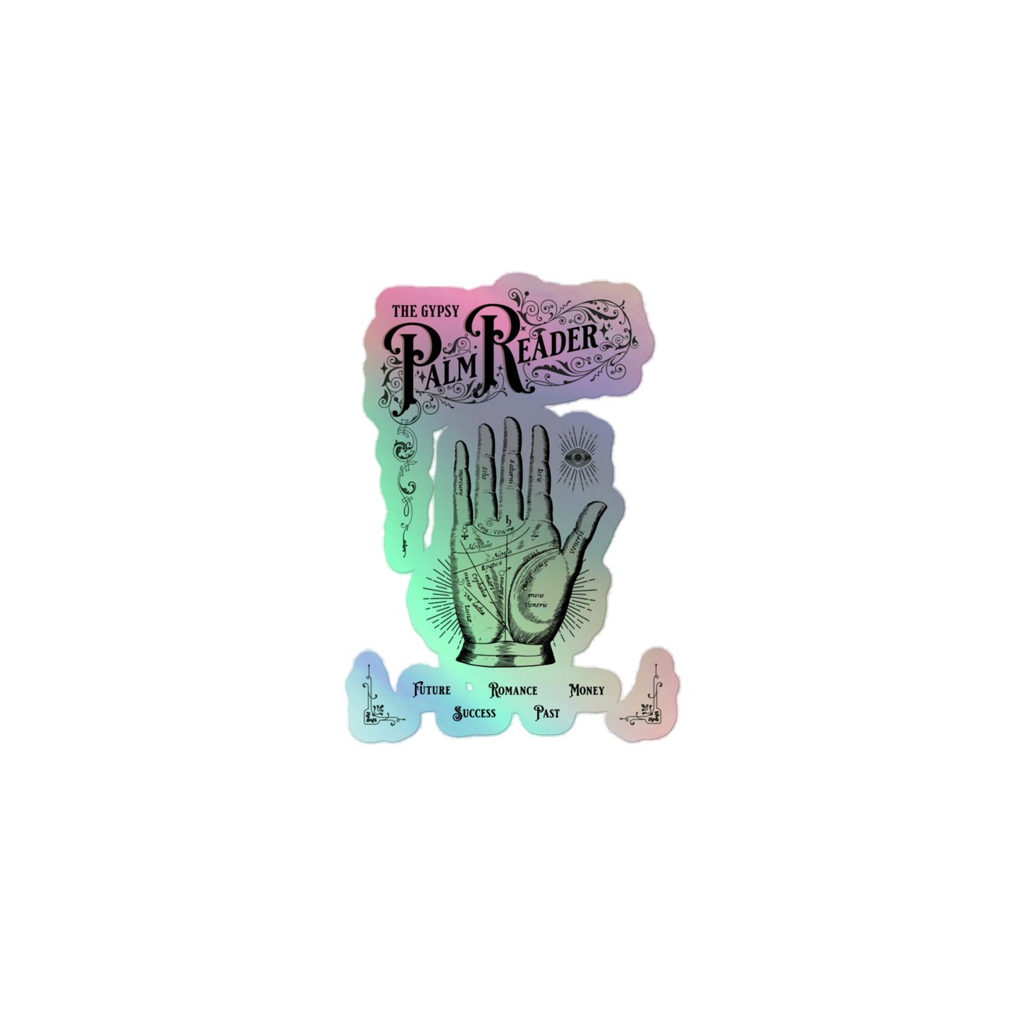 Palm Reader Holographic Sticker