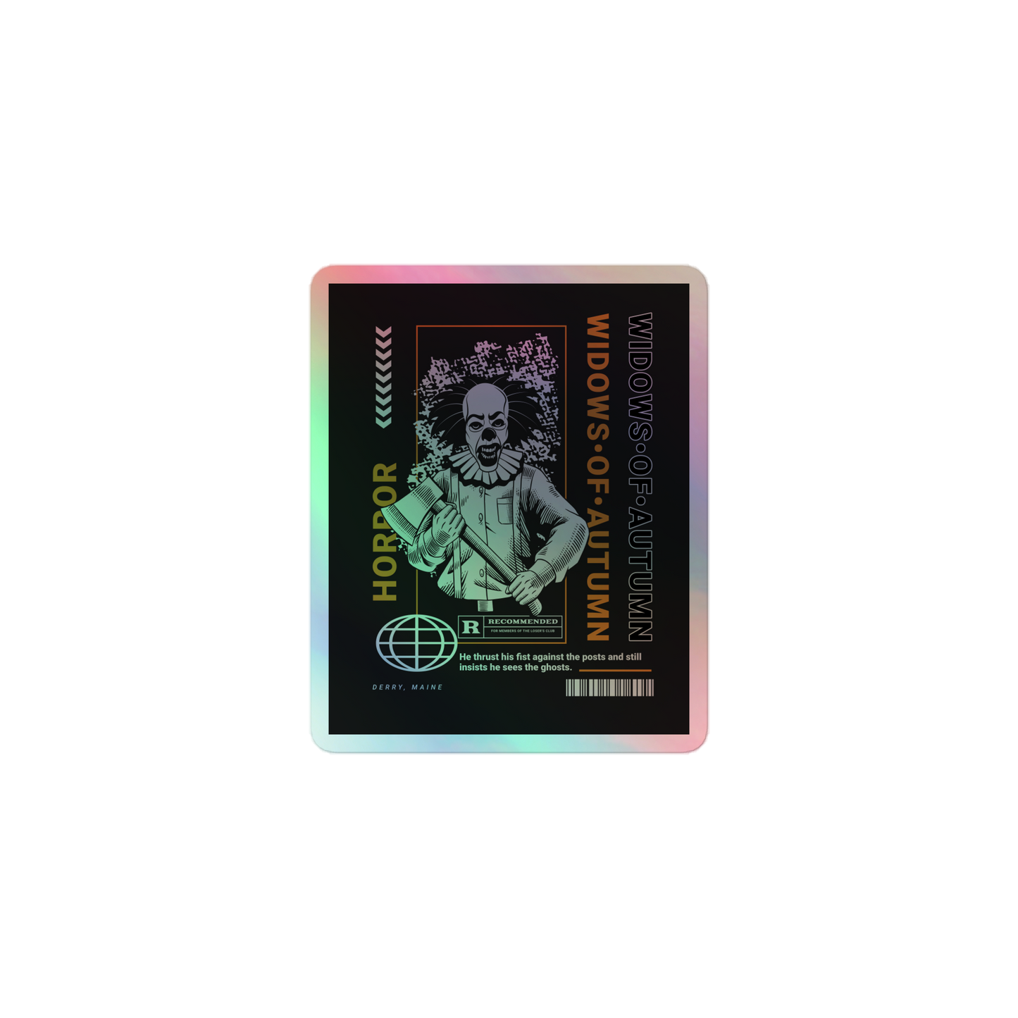 Killer Clown Holographic Sticker