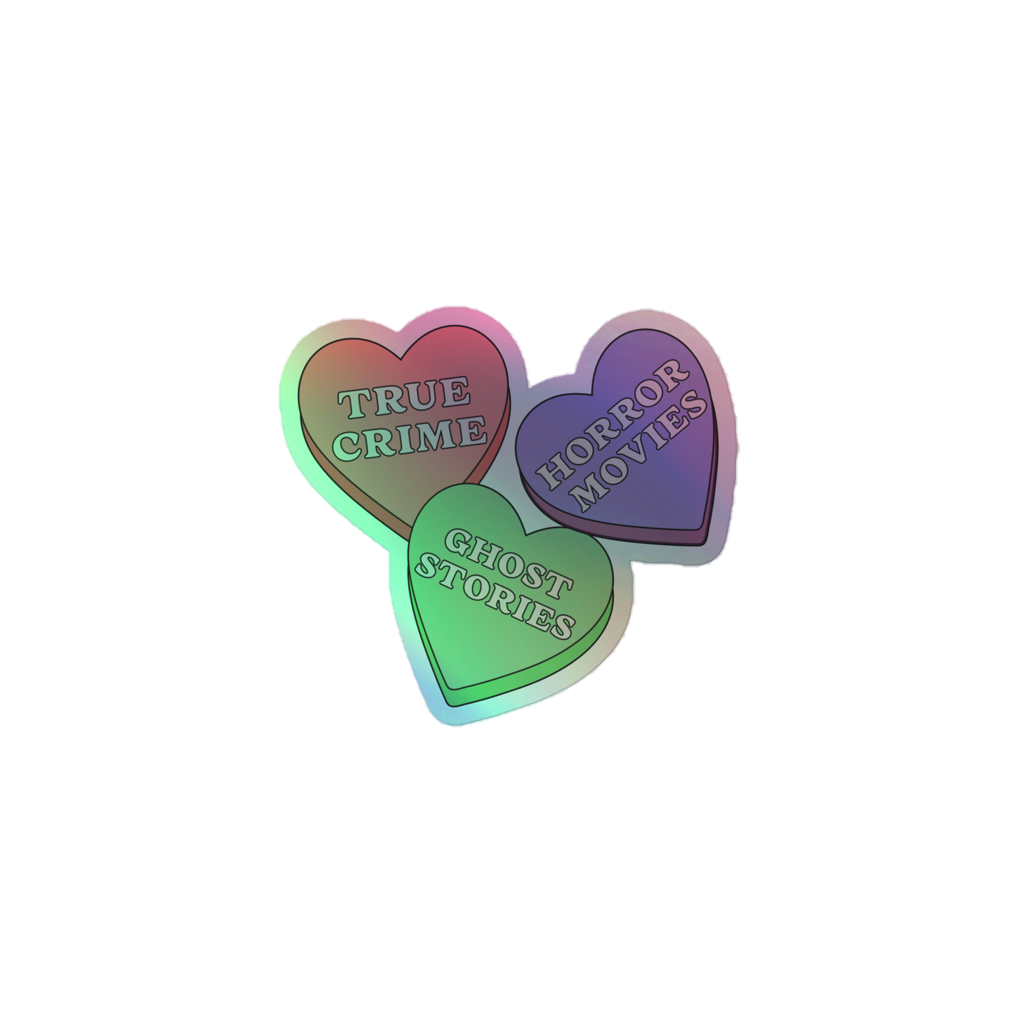 Candy Hearts Holographic Sticker