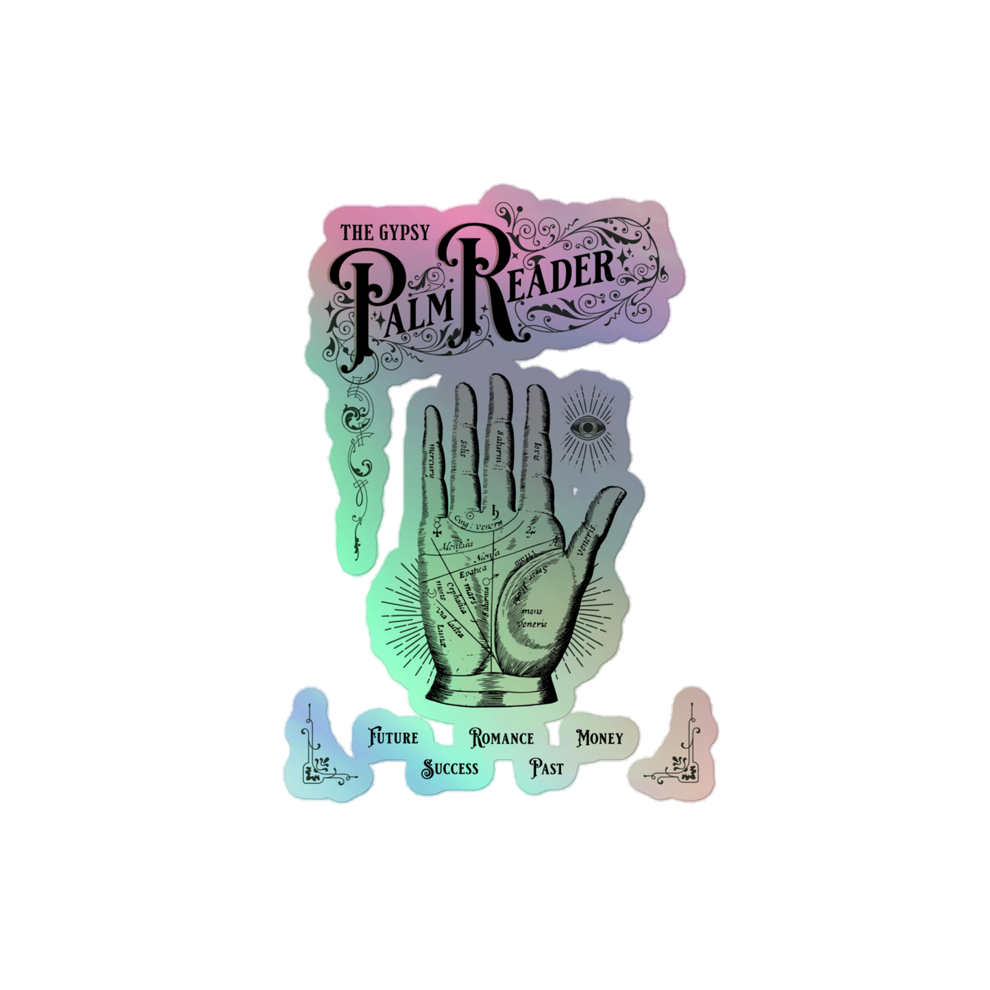 Palm Reader Holographic Sticker