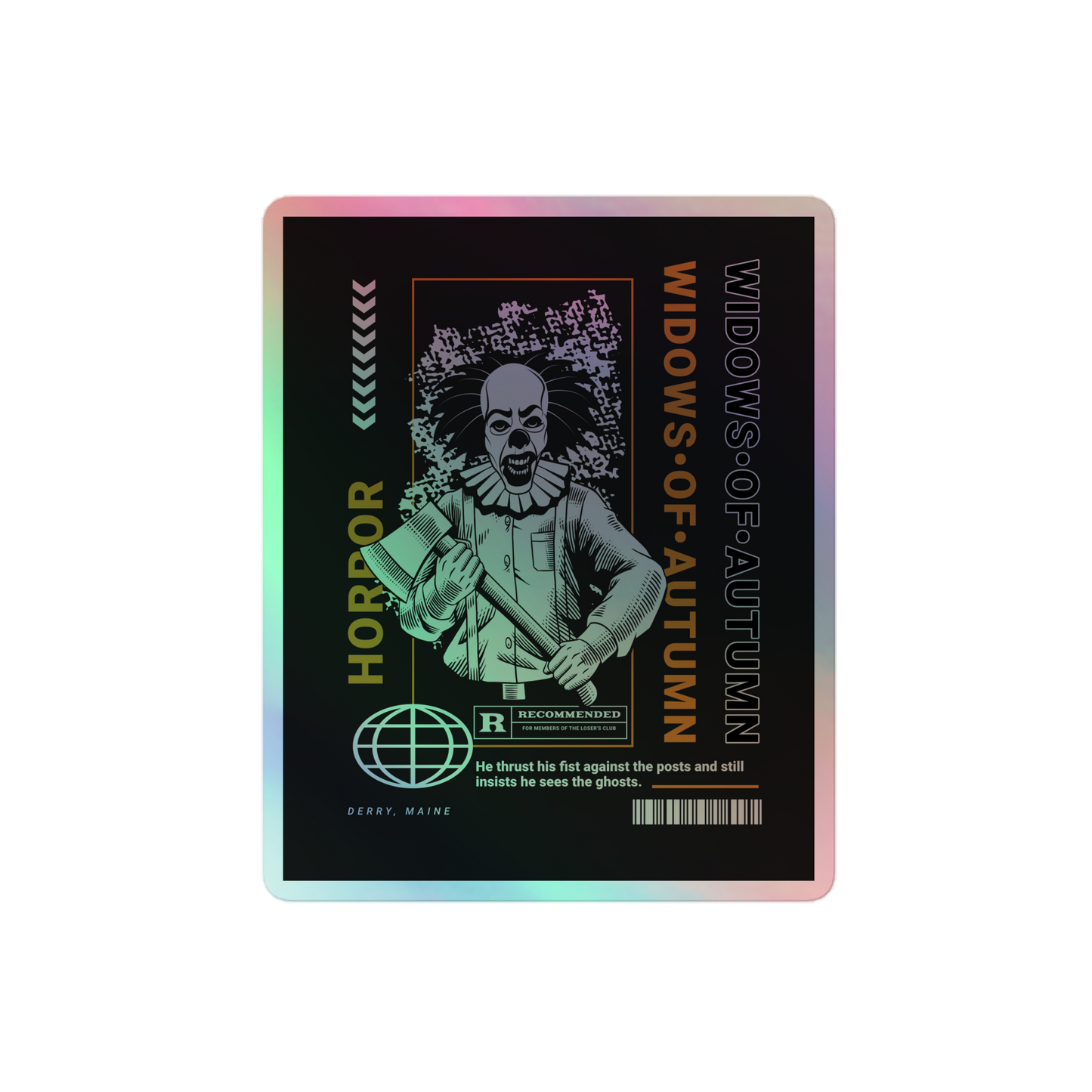 Killer Clown Holographic Sticker
