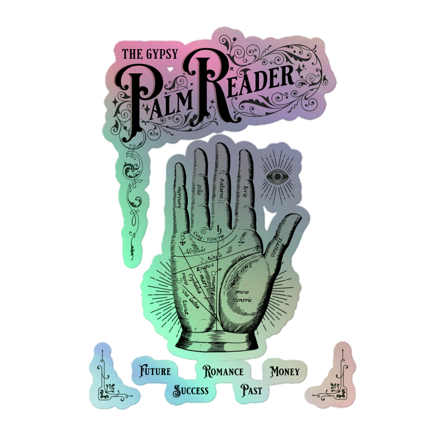 Palm Reader Holographic Sticker