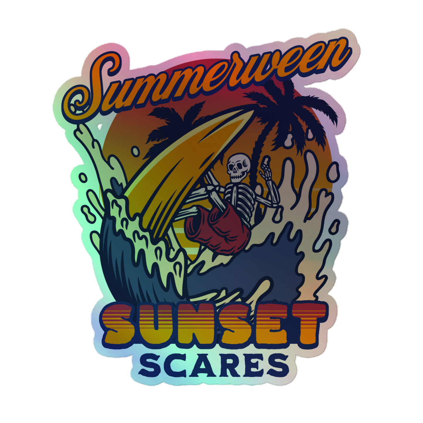 Sunset Scares Holographic Sticker