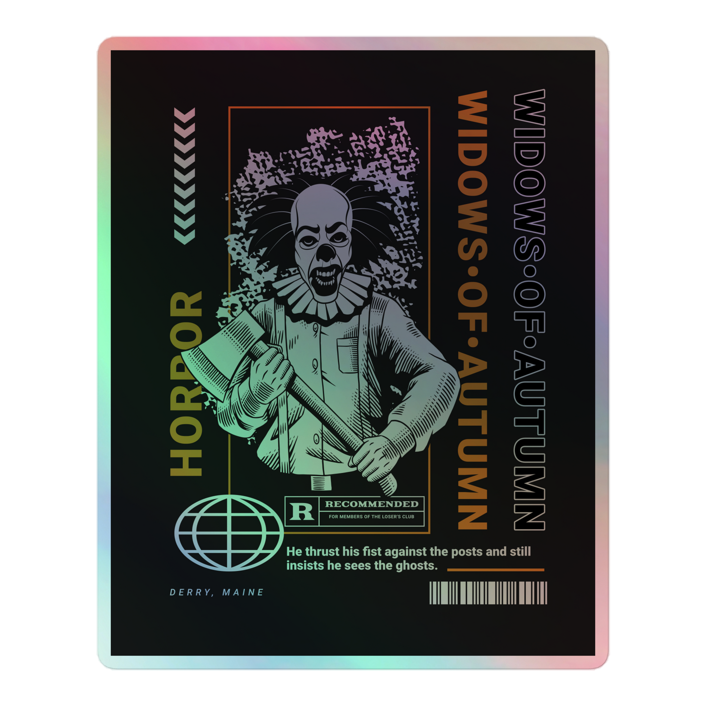Killer Clown Holographic Sticker