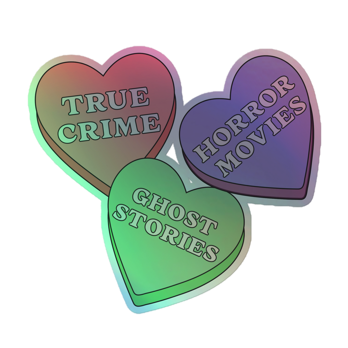 Candy Hearts Holographic Sticker