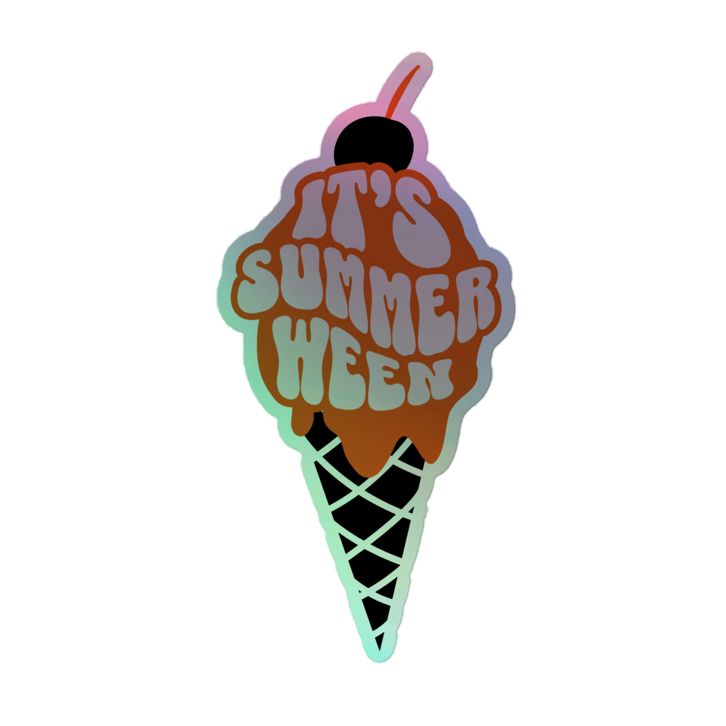 Summerween Ice Cream Holographic Sticker
