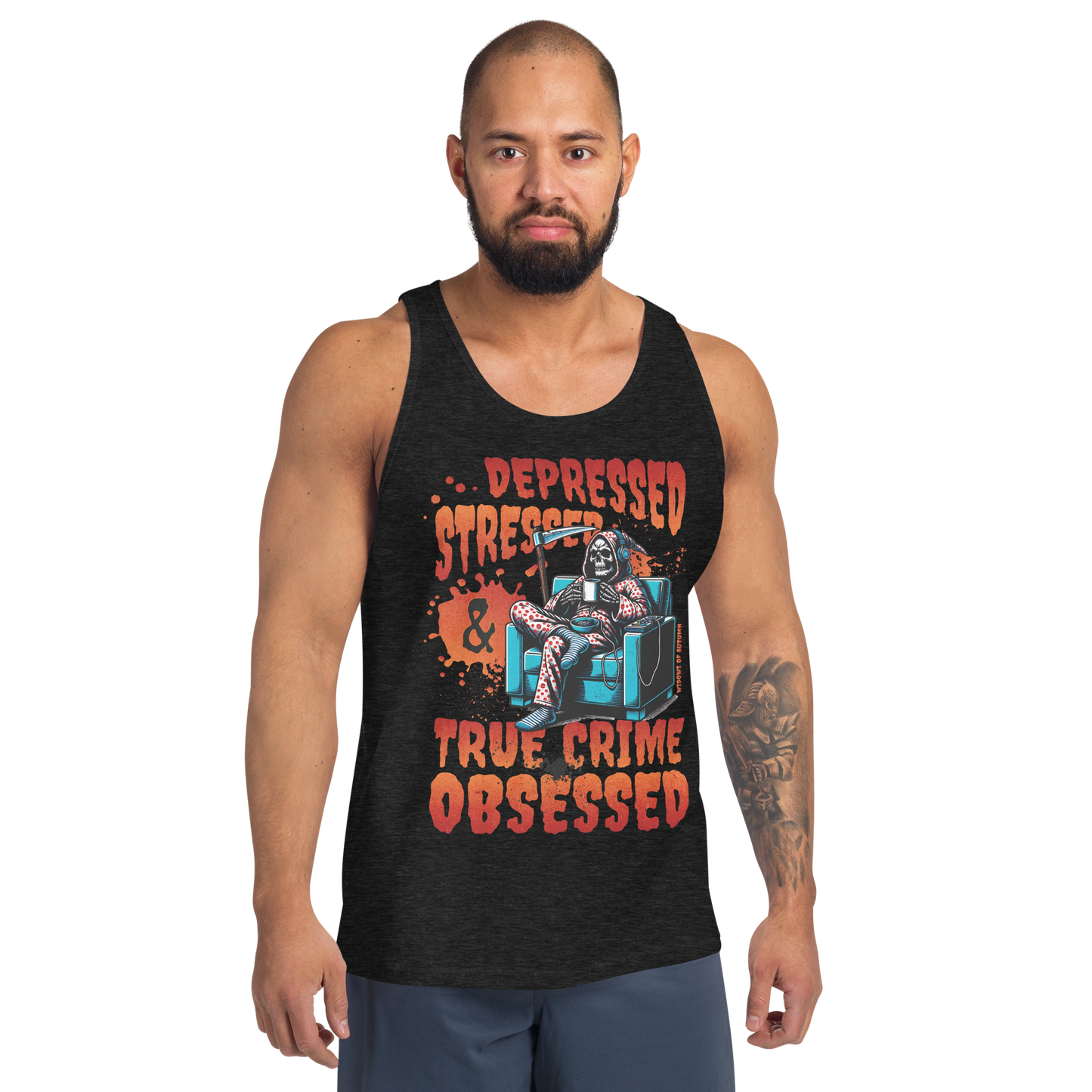 Depressed, Stressed, & True Crime Obsessed Tank Top