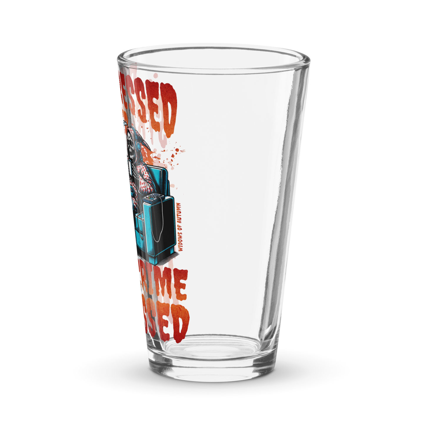 Depressed, Stressed, & True Crime Obsessed Shaker Pint Glass