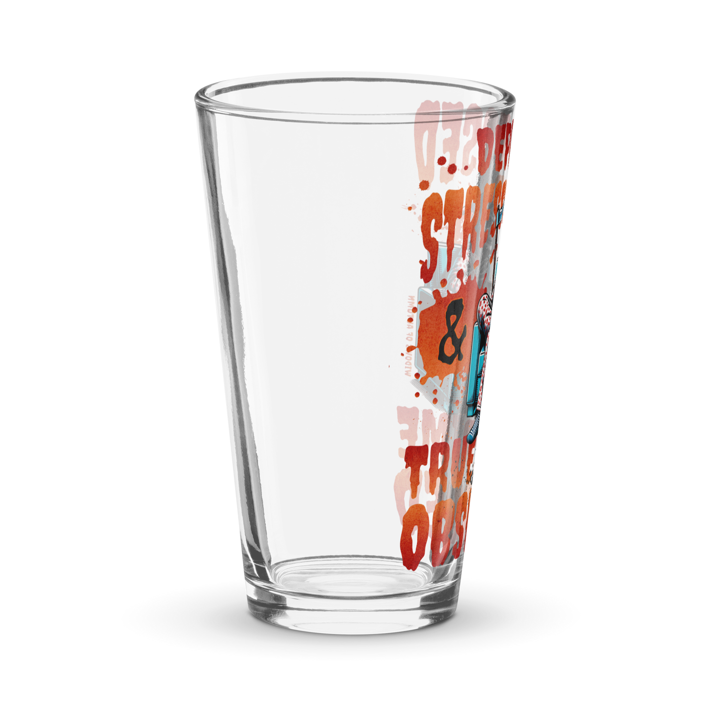 Depressed, Stressed, & True Crime Obsessed Shaker Pint Glass