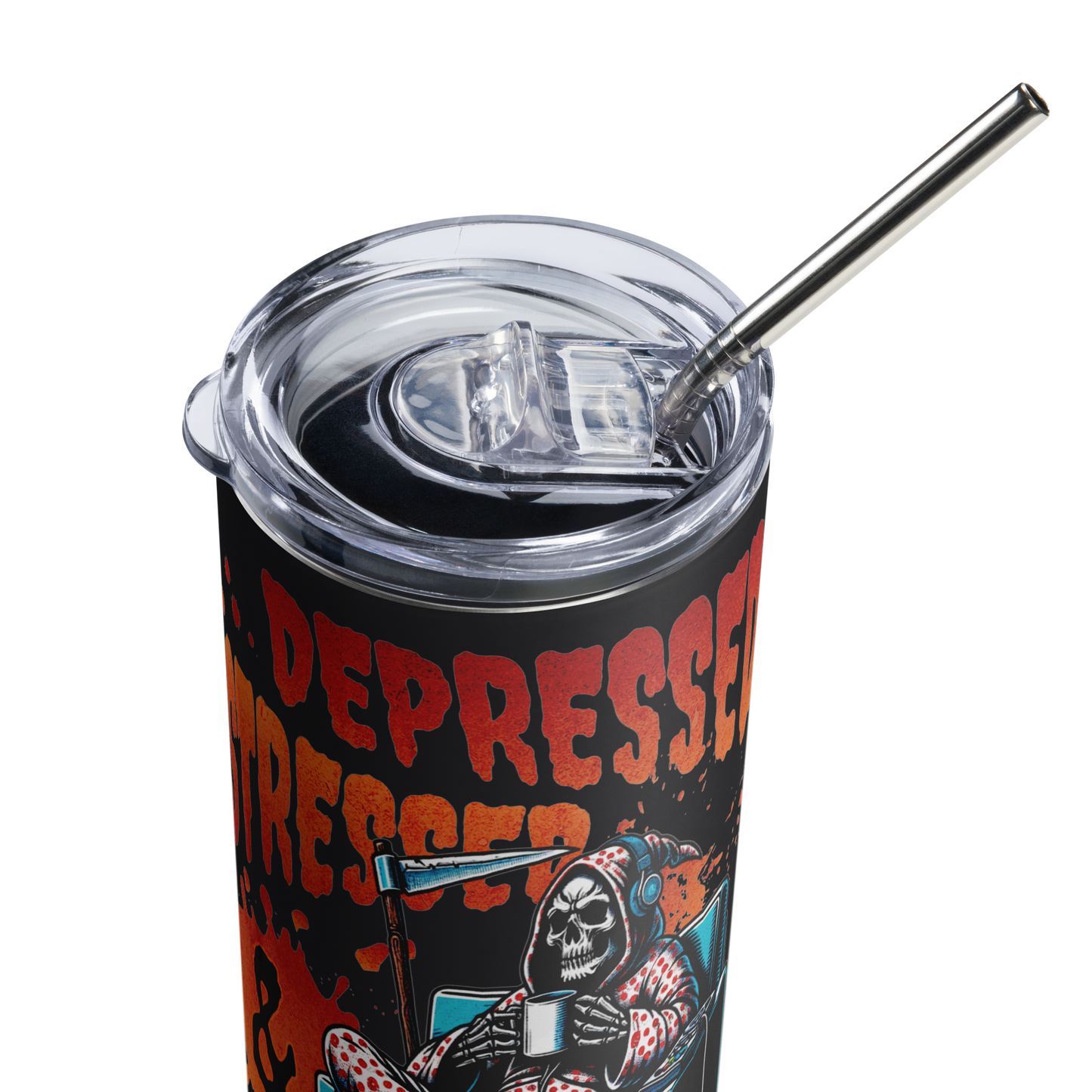 Depressed, Stressed, & True Crime Obsessed Stainless Steel Tumbler