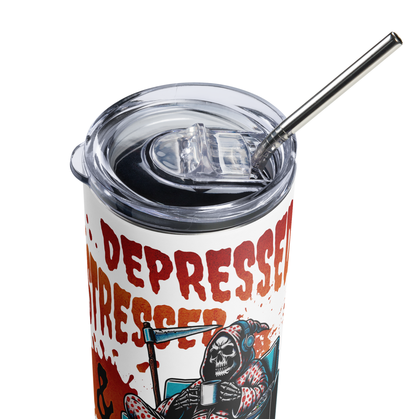 Depressed, Stressed, & True Crime Obsessed Stainless Steel Tumbler