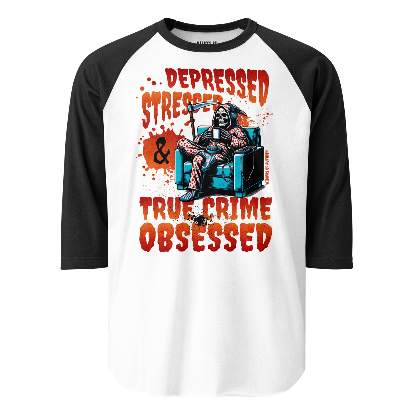 Depressed, Stressed, & True Crime Obsessed Baseball Tee