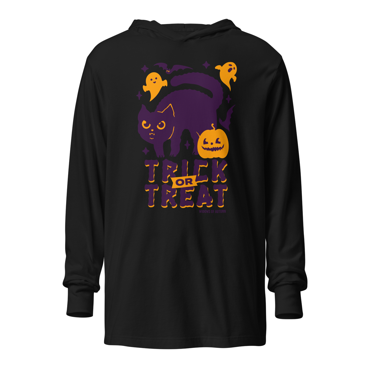Trick Or Treat Hooded Long Sleeve Tee