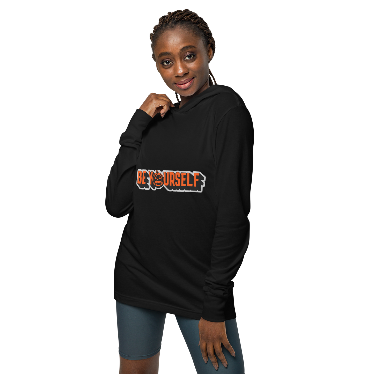Be Yourself Hooded Long Sleeve Tee