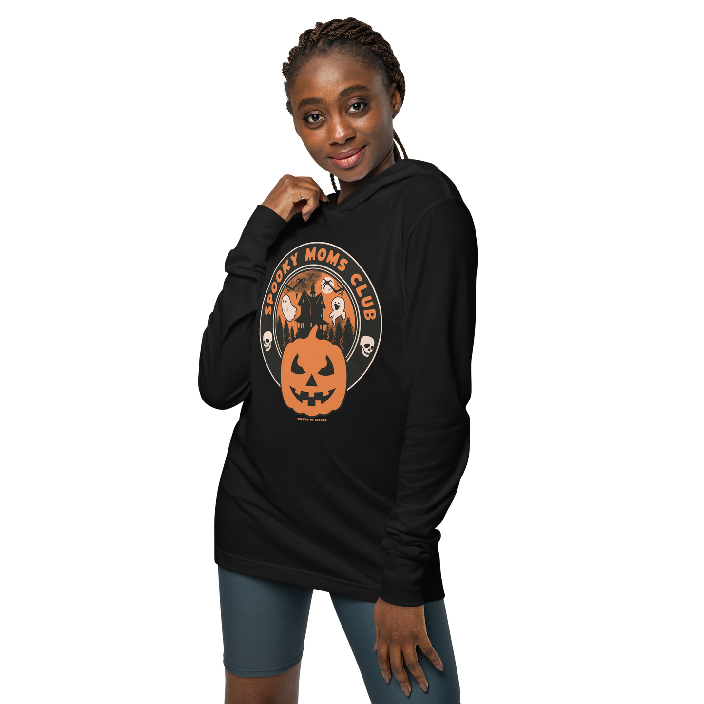 Spooky Moms Club Hooded Long Sleeve Tee