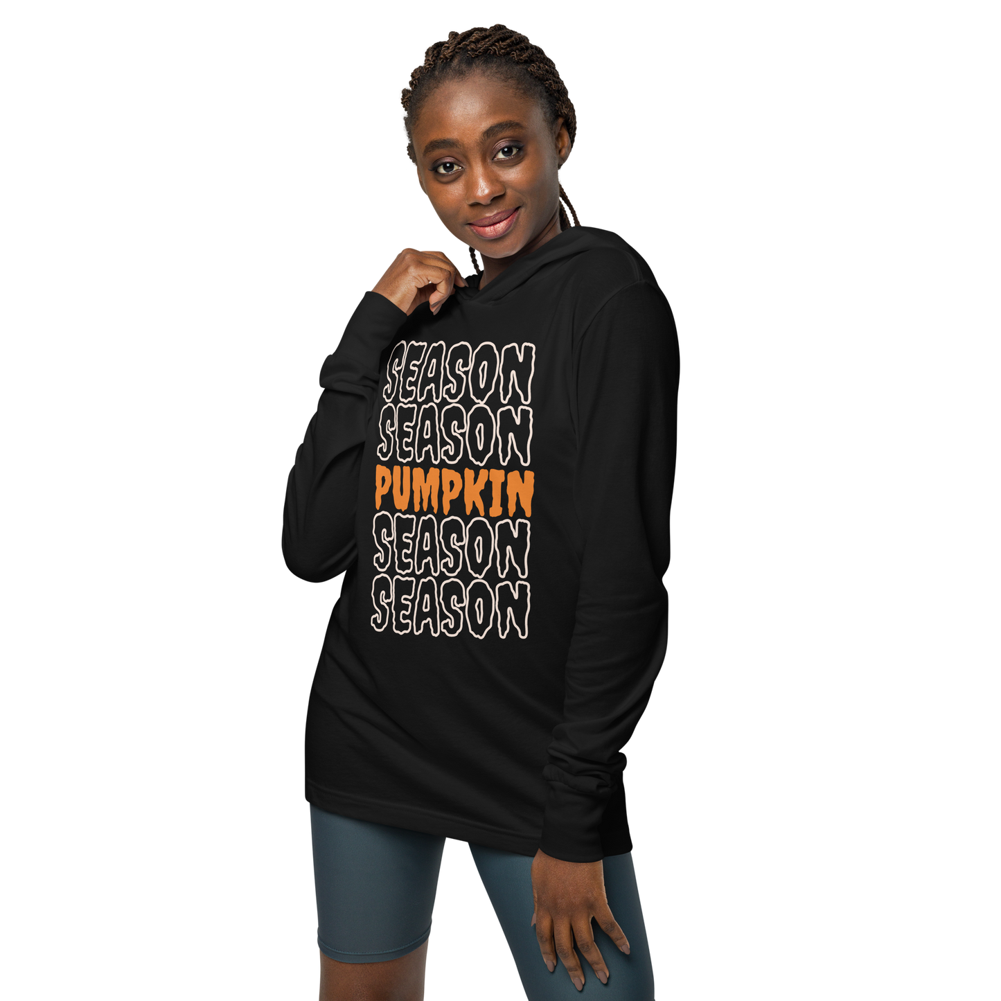 Pumpkin Season Hooded Long Sleeve Tee