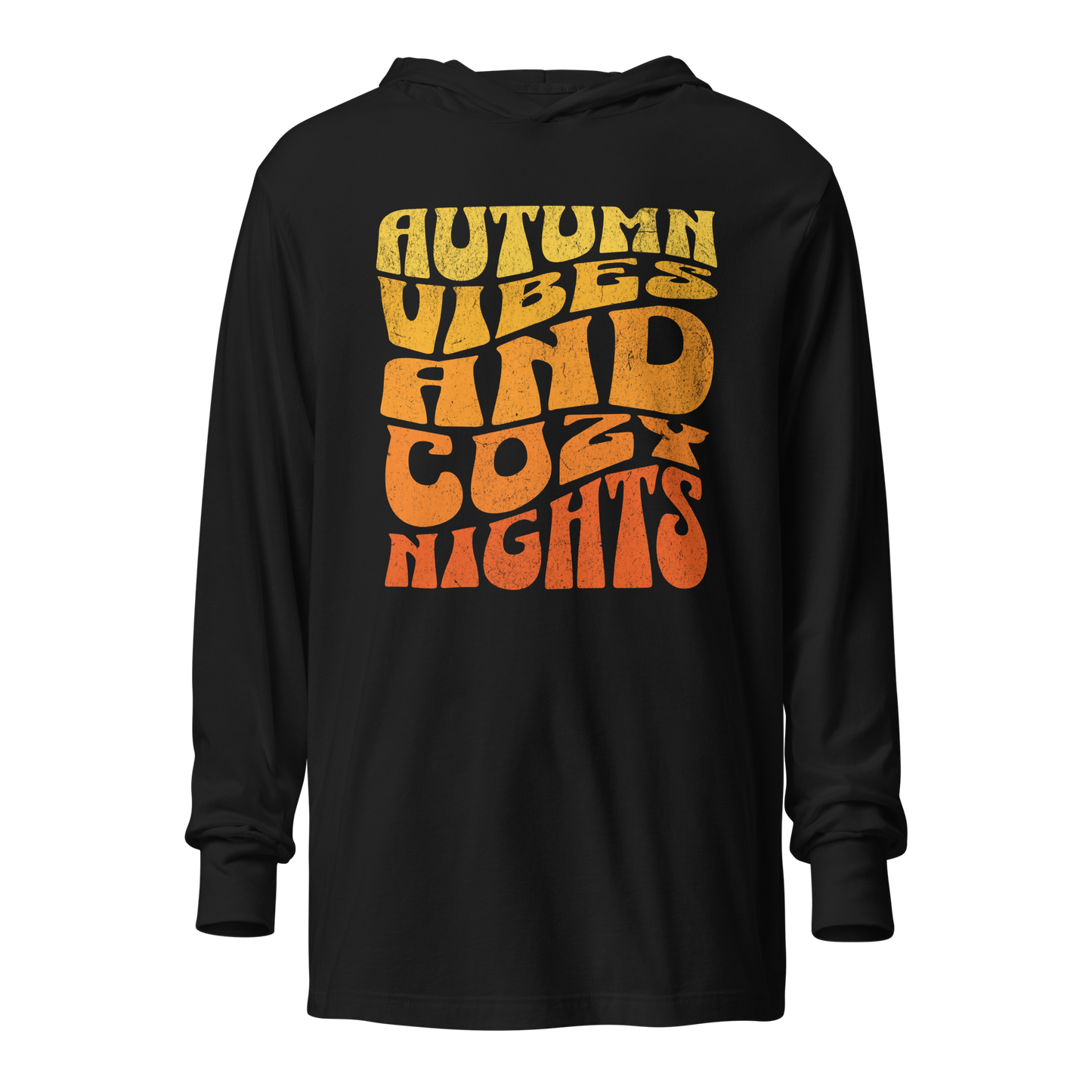 Cozy Autumn Hooded Long Sleeve Tee