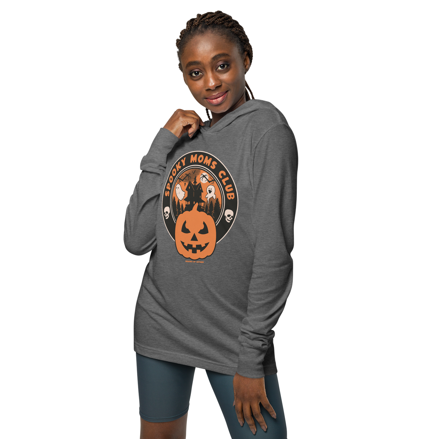 Spooky Moms Club Hooded Long Sleeve Tee