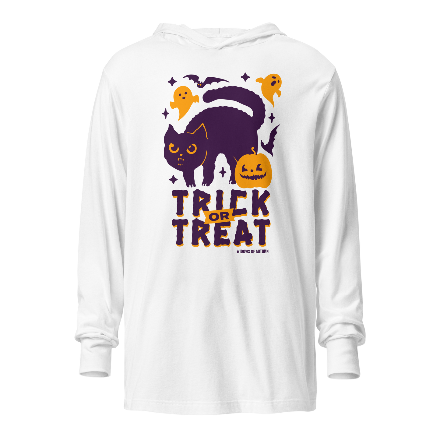 Trick Or Treat Hooded Long Sleeve Tee