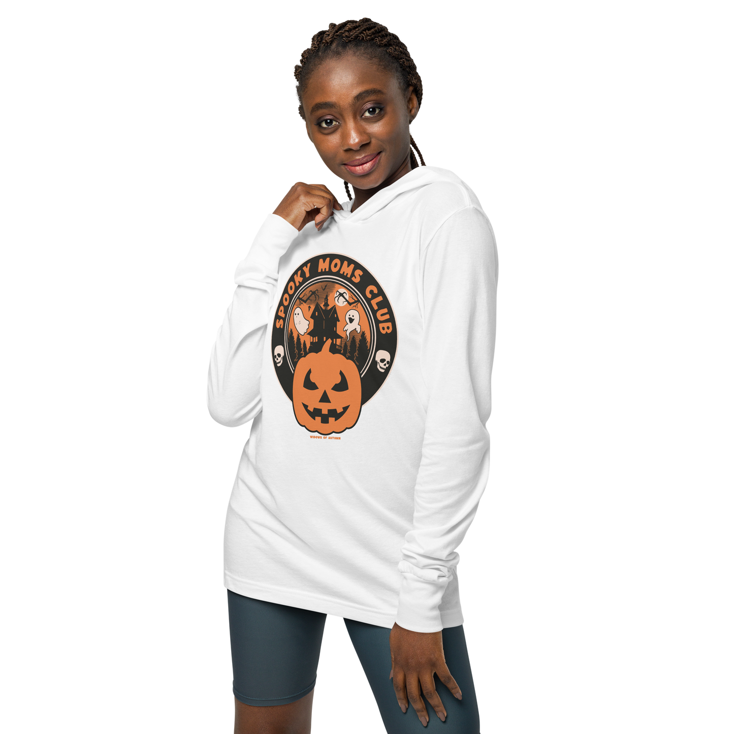 Spooky Moms Club Hooded Long Sleeve Tee
