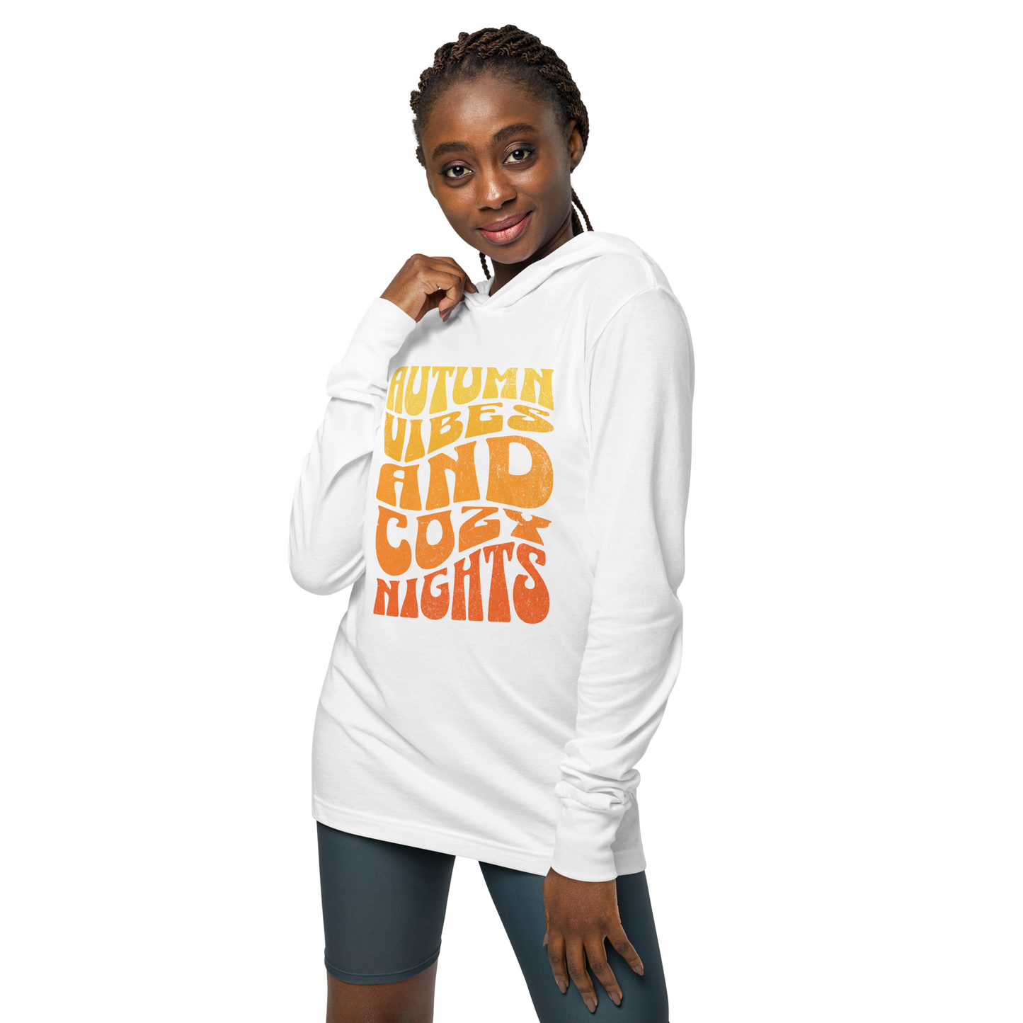 Cozy Autumn Hooded Long Sleeve Tee