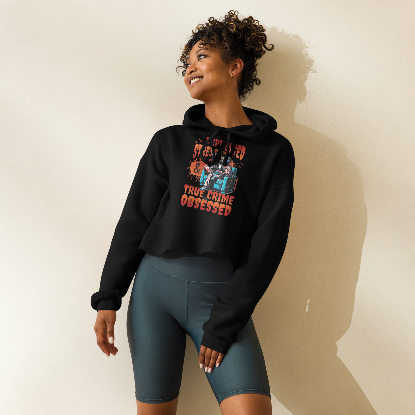 Depressed, Stressed, & True Crime Obsessed Cropped Sweatshirt