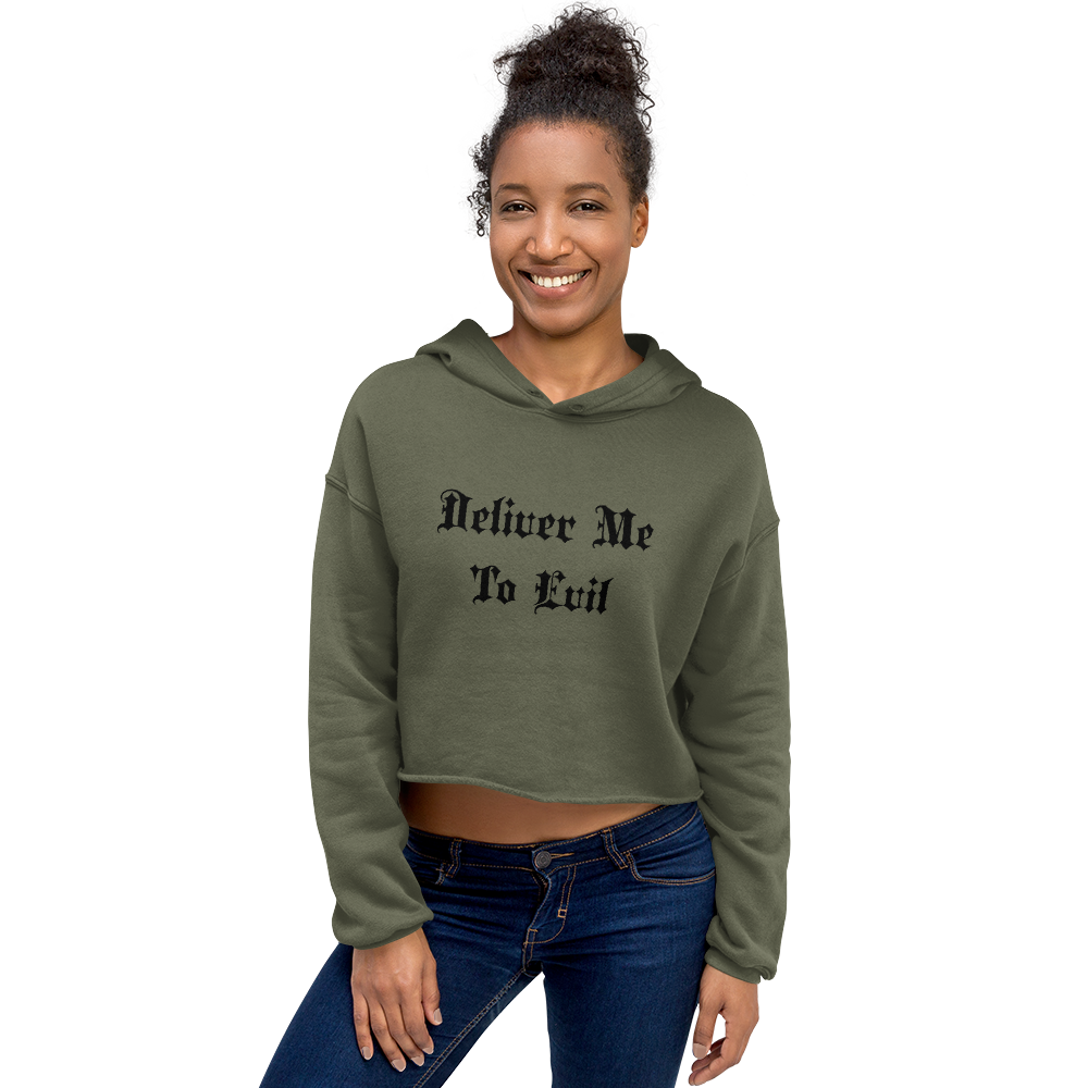 Deliver Me To Evil Cropped Hoodie