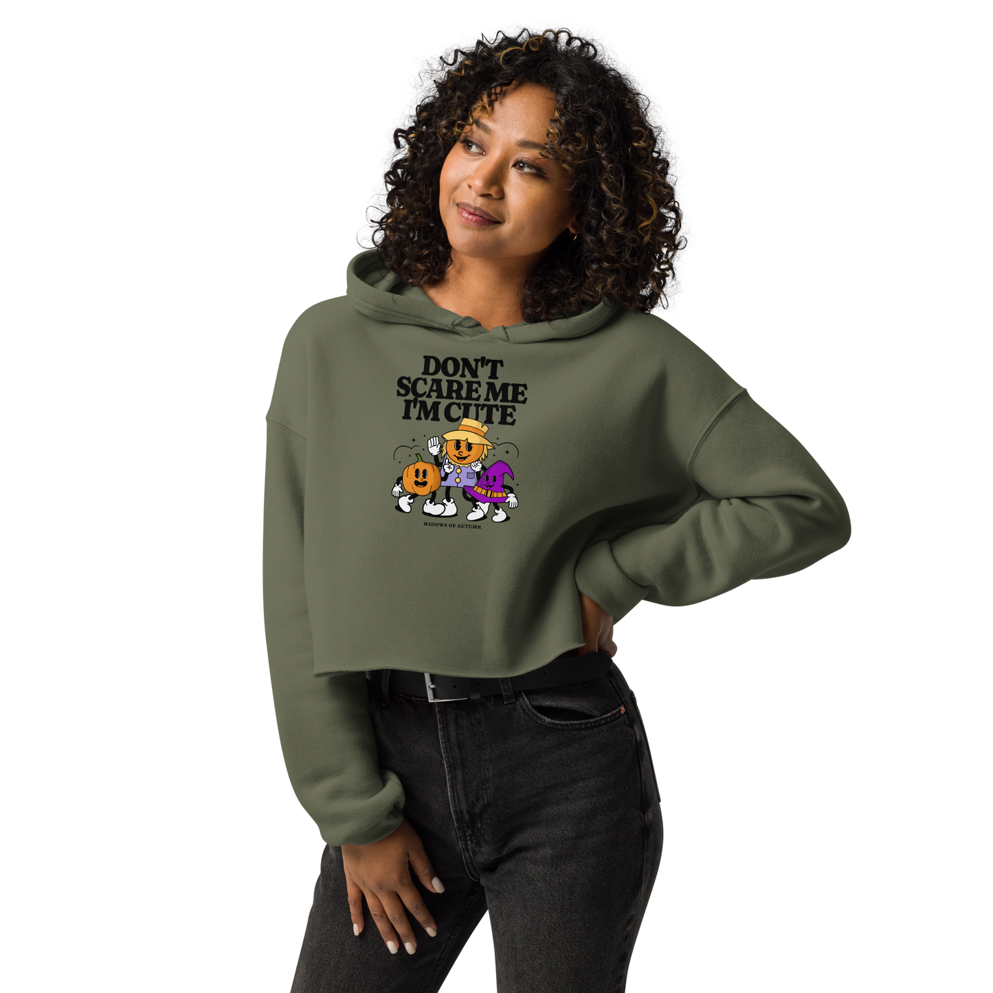 Don't Scare Me Cropped Hoodie