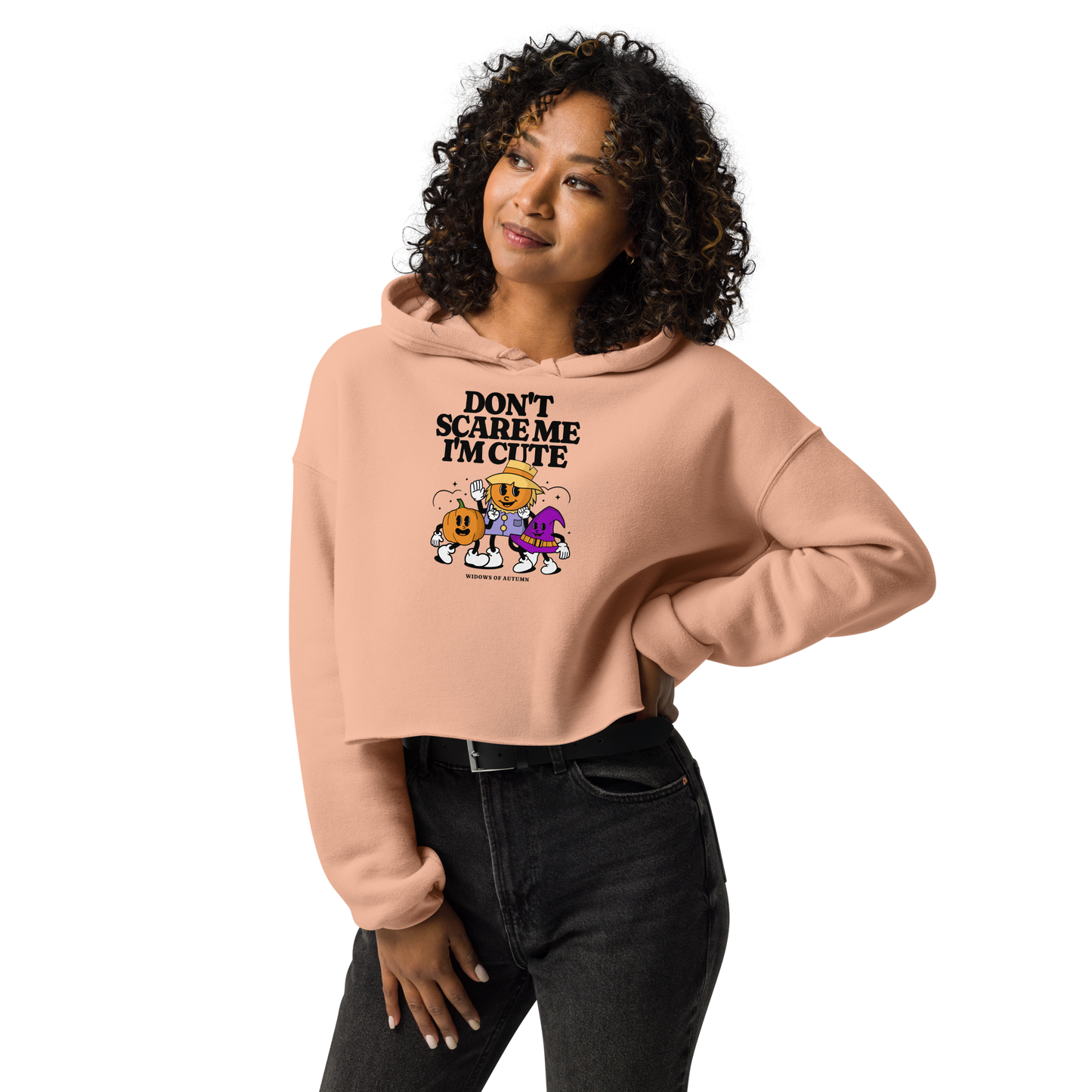 Don't Scare Me Cropped Hoodie