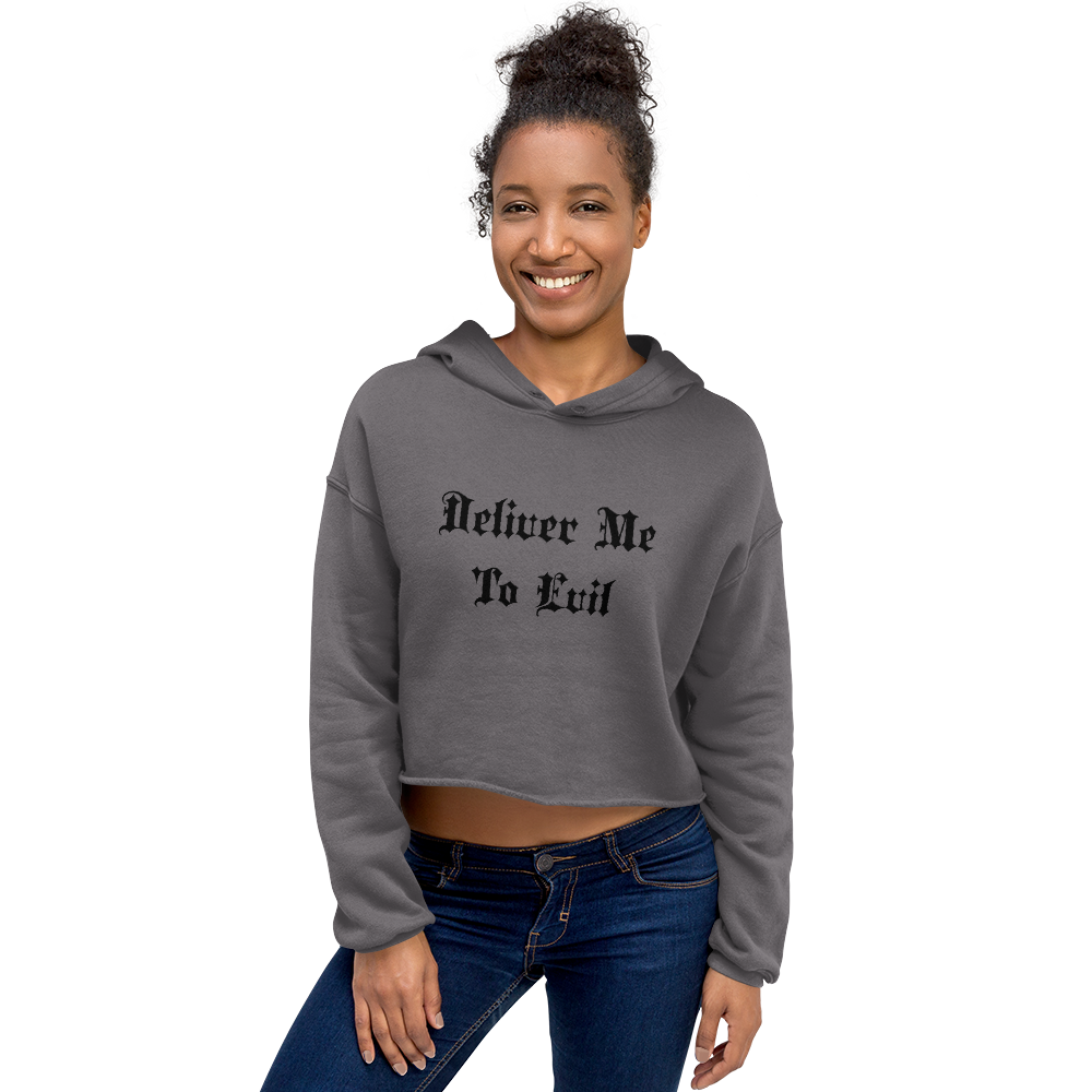 Deliver Me To Evil Cropped Hoodie