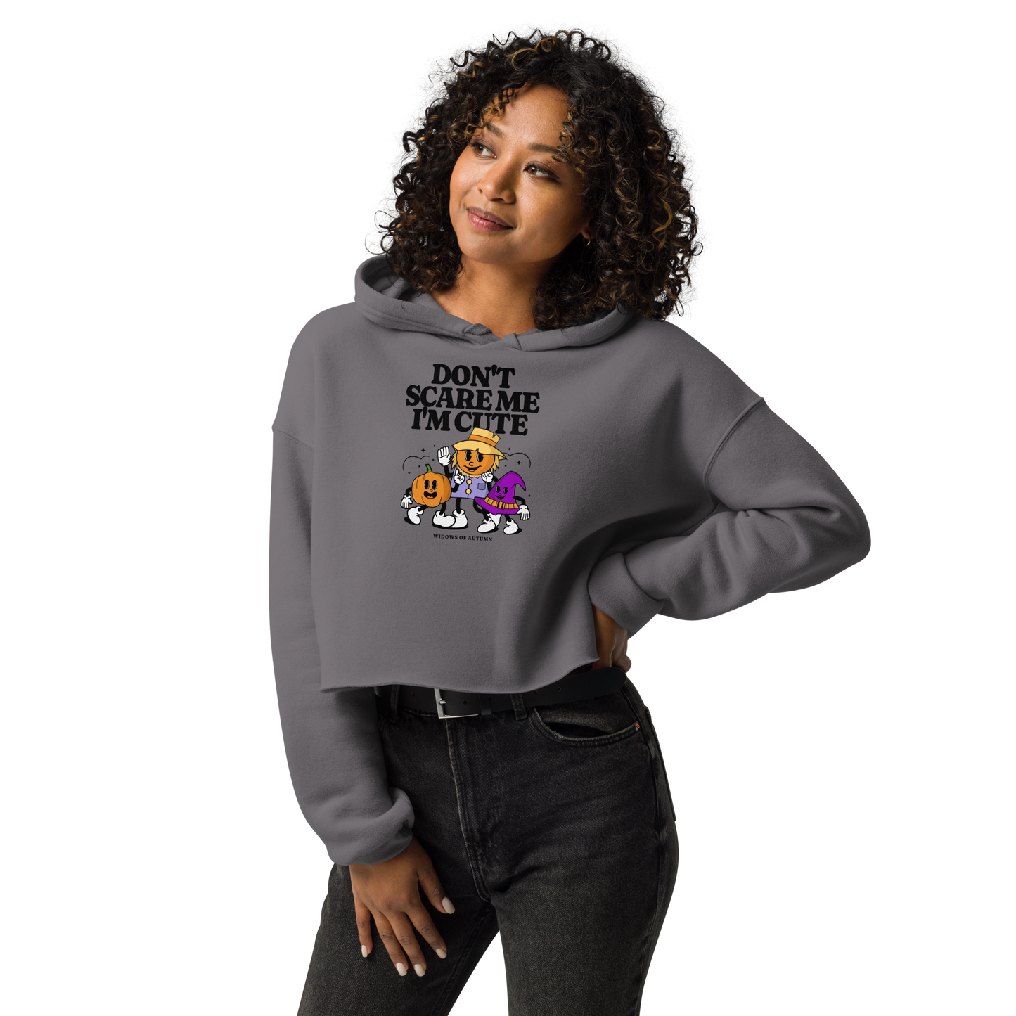 Don't Scare Me Cropped Hoodie