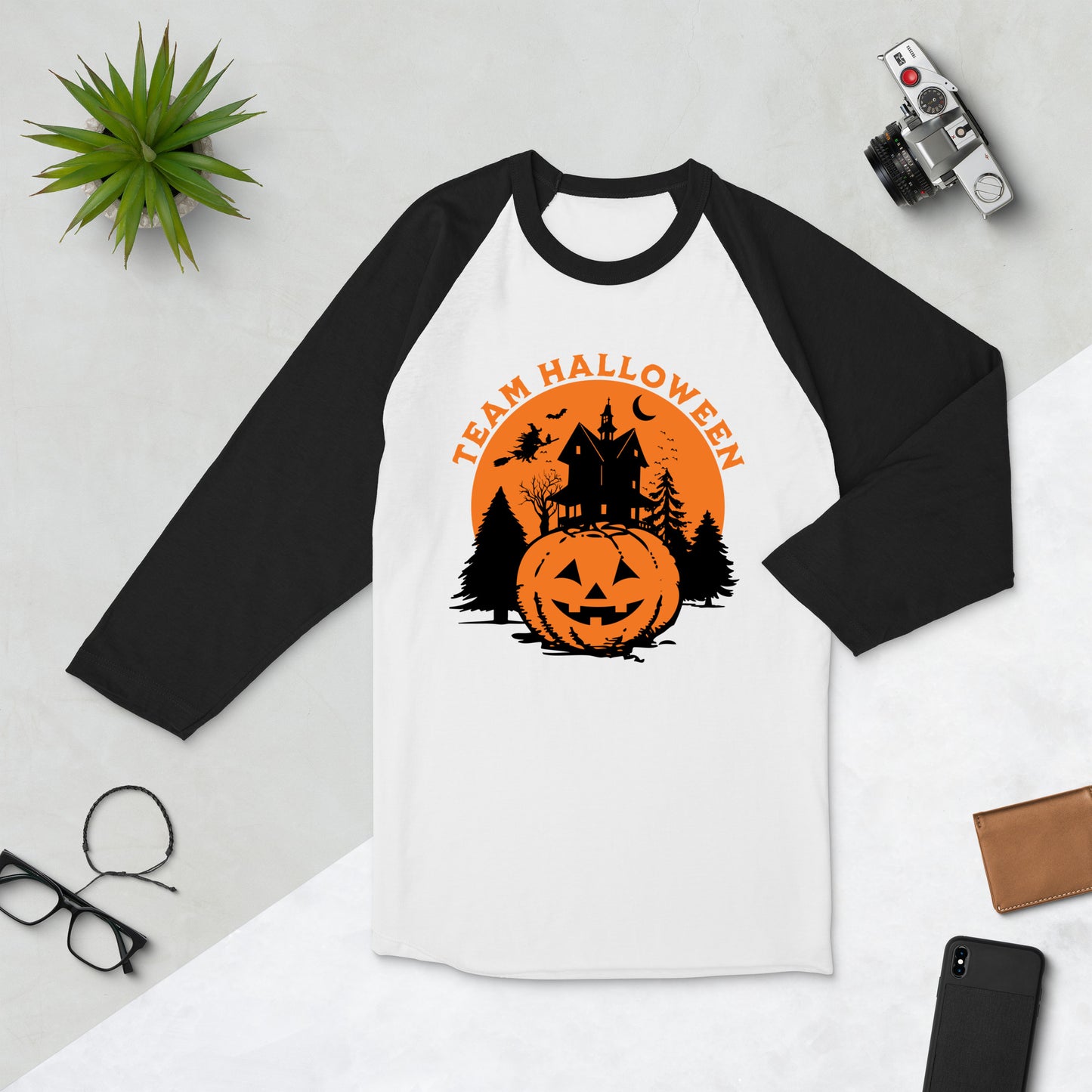 Team Halloween Baseball Tee