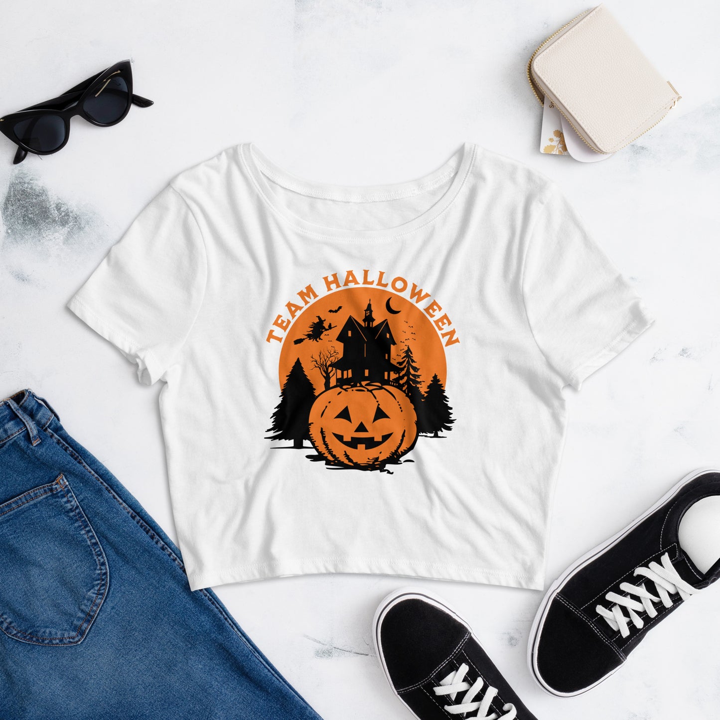 Team Halloween Cropped Tee