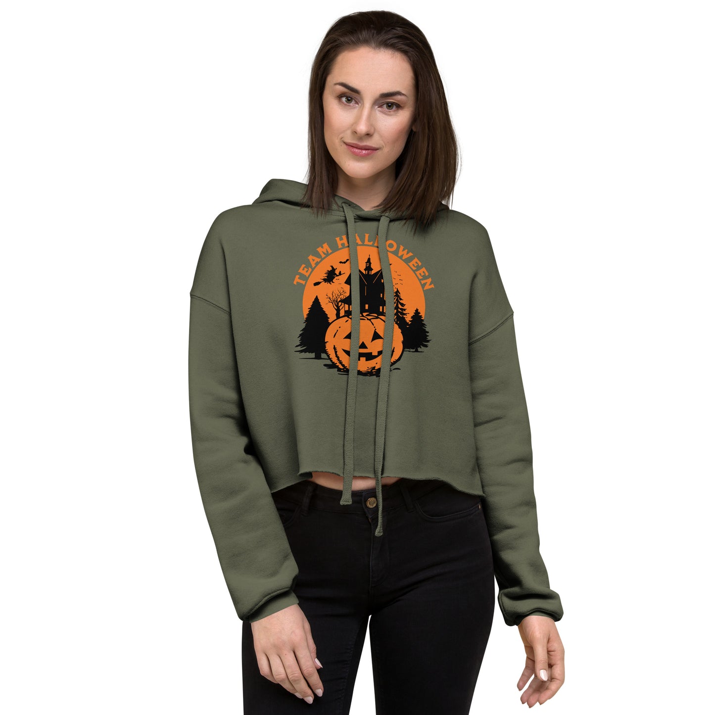 Team Halloween Cropped Hoodie