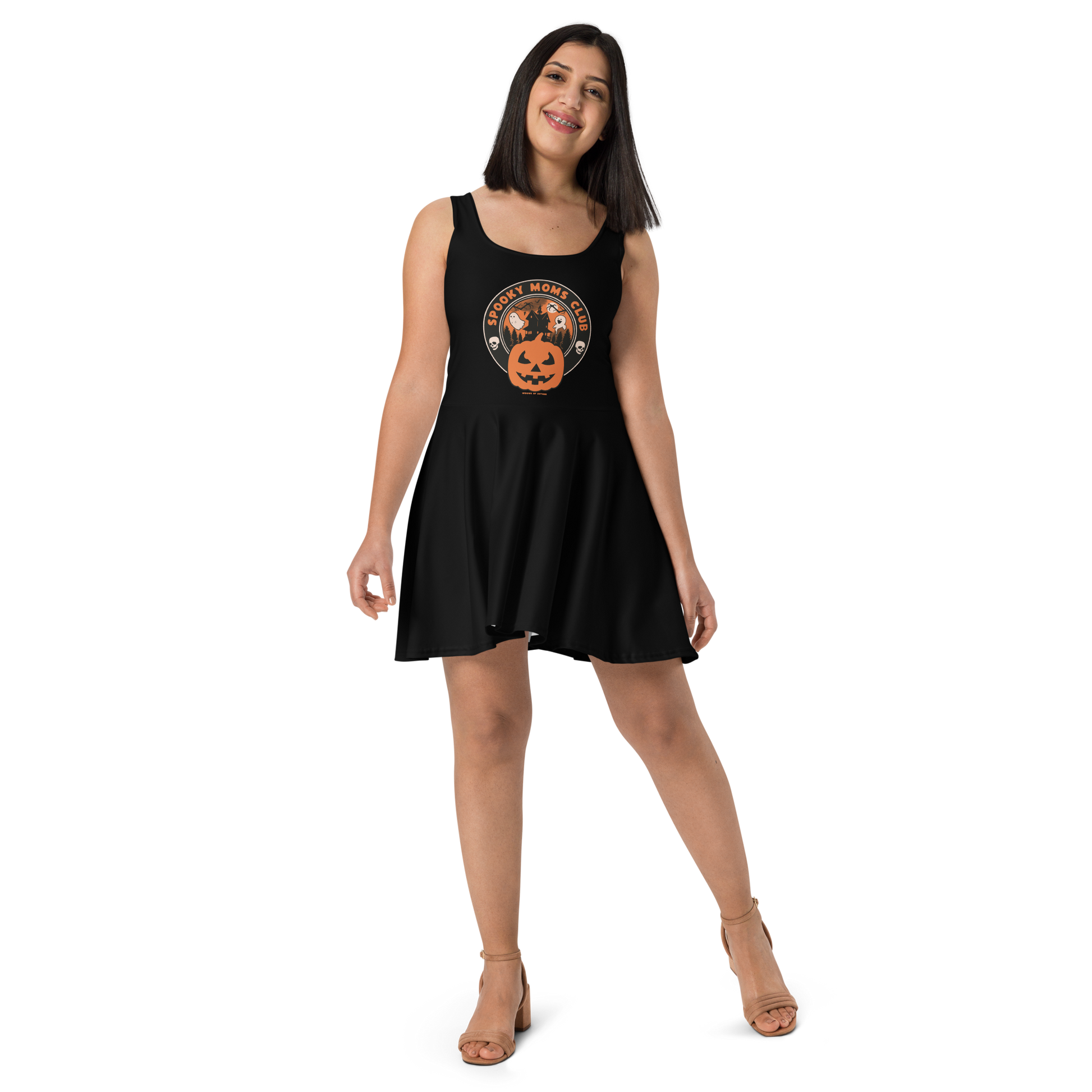 club skater dress Waverly | White Racer-Neck Sleeveless Skater Mini Dress