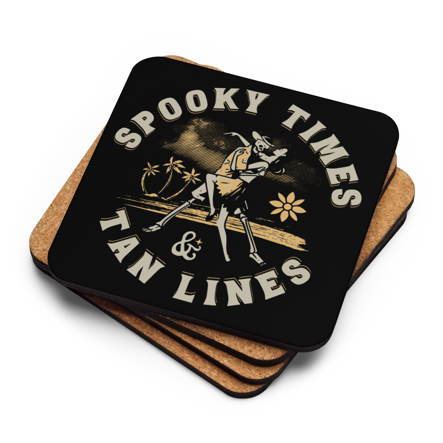 Spooky Times & Tan Lines Cork-Back Coaster