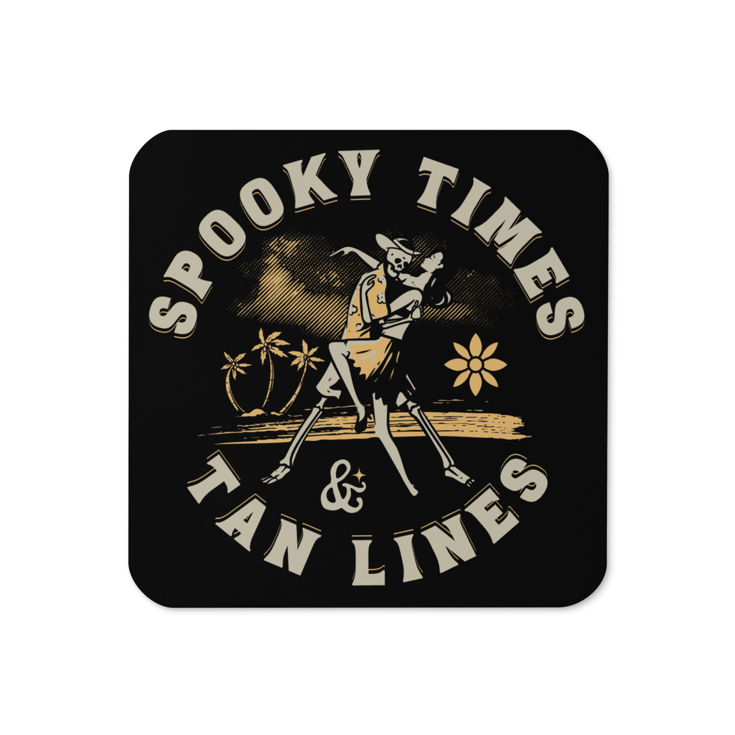 Spooky Times & Tan Lines Cork-Back Coaster